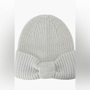 Kate Spade Metallic Bow Knit Beanie in French Cream (Ivory)